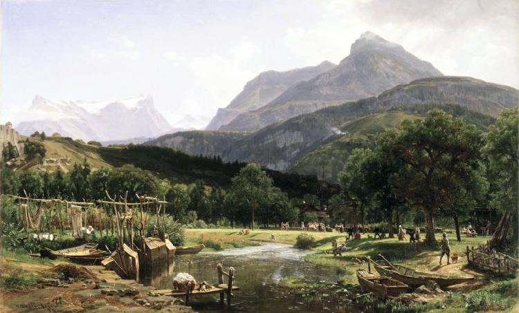 Worthington Whittredge View Near Brunnen on Lake Lucerne Germany oil painting art